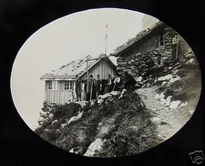Glass Magic lantern Slide THE BAREGG HUT  C1900 SWITZERLAND L65