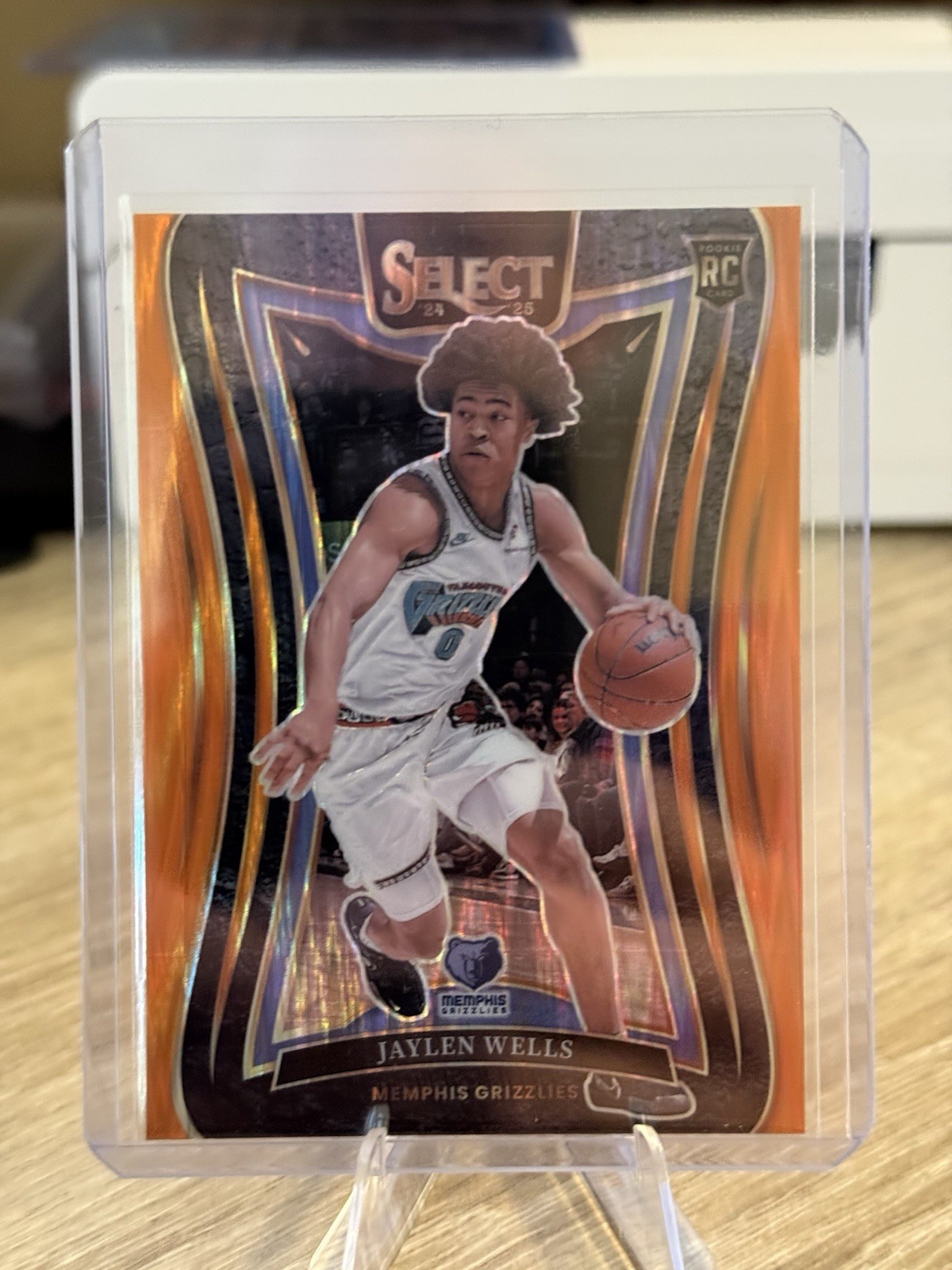 2024-25 Panini Select Jaylen Wells #371 Mezzanine Orange Tectonic Prizm RC