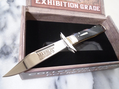 Marbles Brown Checker Bone Swing Guard Pocket Knife Lockback MR678 7.75'' Open