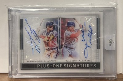 RONALD ACUNA/JUAN SOTO 2023 THREE AND TWO ENCASED DUAL AUTOGRAPHS! #2/7! SSP!
