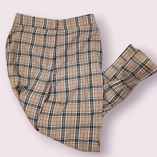 Nasty Gal Checked Trousers Beige Size 8 