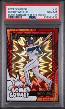 2024 PANINI DONRUSS BOMB SQUAD RED EXPLOSION #13 BOBBY WITT JR. RC 77/99 PSA 10