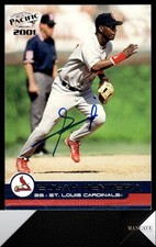 2001 Pacific #357 Edgar Renteria Auto Signed IP St. Louis Cardinals