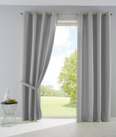 2 X VorhäNge Blickdicht LichtdurchläSsig Gardinen ÖSen Hxb 245X140 Cm Grau