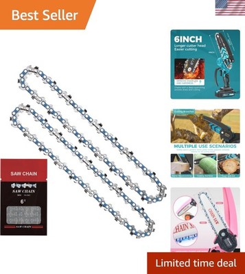 6 Inch Mini Chainsaw Chain Replacement, 2 Pcs Chains for Portable Electric Ch...
