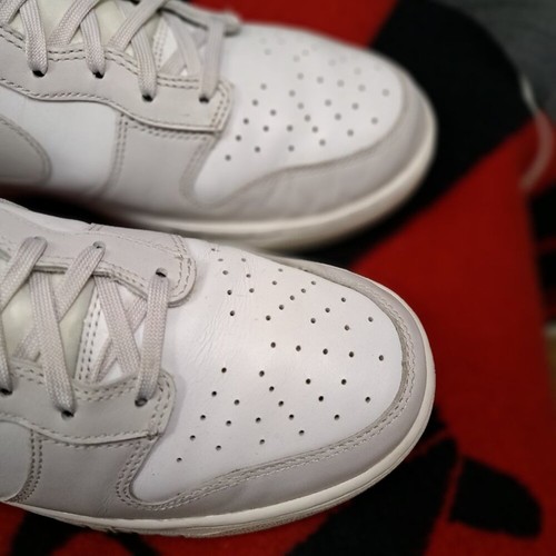 Size 11 Nike Dunk High DD1399-100 Men Sneakers White Vast Gray Leather Shoes - Picture 7 of 11