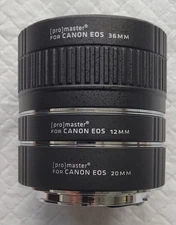 ProMaster Extension Tube Set for Canon EOS (12mm, 20mm, 36mm).