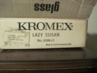 Kromex Lazy Susan Glass Tray & Casserole w/Chrome Cover on Ball-Bearing Base NIB — photo 8