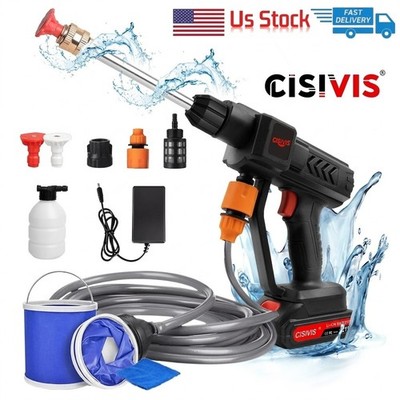 Portable Cordless Electric High Pressure Water Spray Gun Car Washer Cleaner Tool