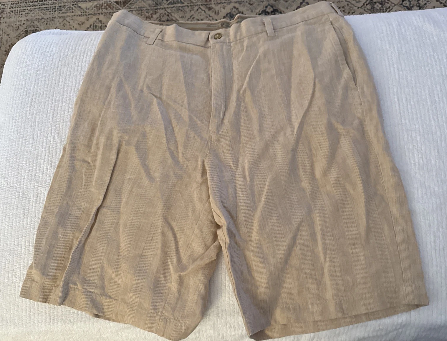 TOMMY BAHAMA Shorts Mens 36 Silk Linen Blend Beige Vintage Subtle Stripe
Opens in a new window or ta
