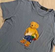 Polo Ralph Lauren Polo Bear Short Sleeve Light Blue Beach T-Shirt Men's Medium