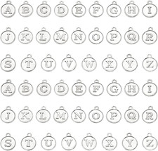 Metal A-Z Double Sided Alphabet Letter Charm Pendant for DIY Craft Bracelet Wris