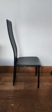 4x Black Faux Leather High Back Dining Chairs - Modern Style - Great Condition