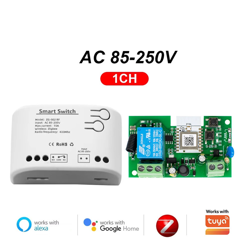 Zigbee Smart Relay Module Home Automation 1/2/4CH 12V 7-32V AC 220V Rf433Mhz Rem