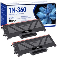 2 Pack TN360 Toner Cartridge For Brother HL-2140 HL-2170W MFC-7340 MFC-7840W