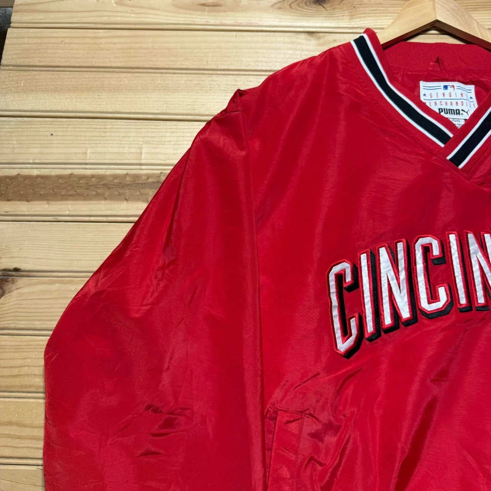 Vintage Y2K 2000 PUMA Cincinnati Reds MLB Windbreaker Baseball Jacket Size Large - Image 4 of 4