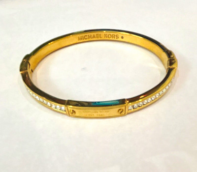 Michael Kors Gold-Tone Hinged Bangle Bracelet
