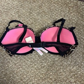 Victoria&rsquo;s Secret PINK Leopard Lace Push-Up Bra 32DD