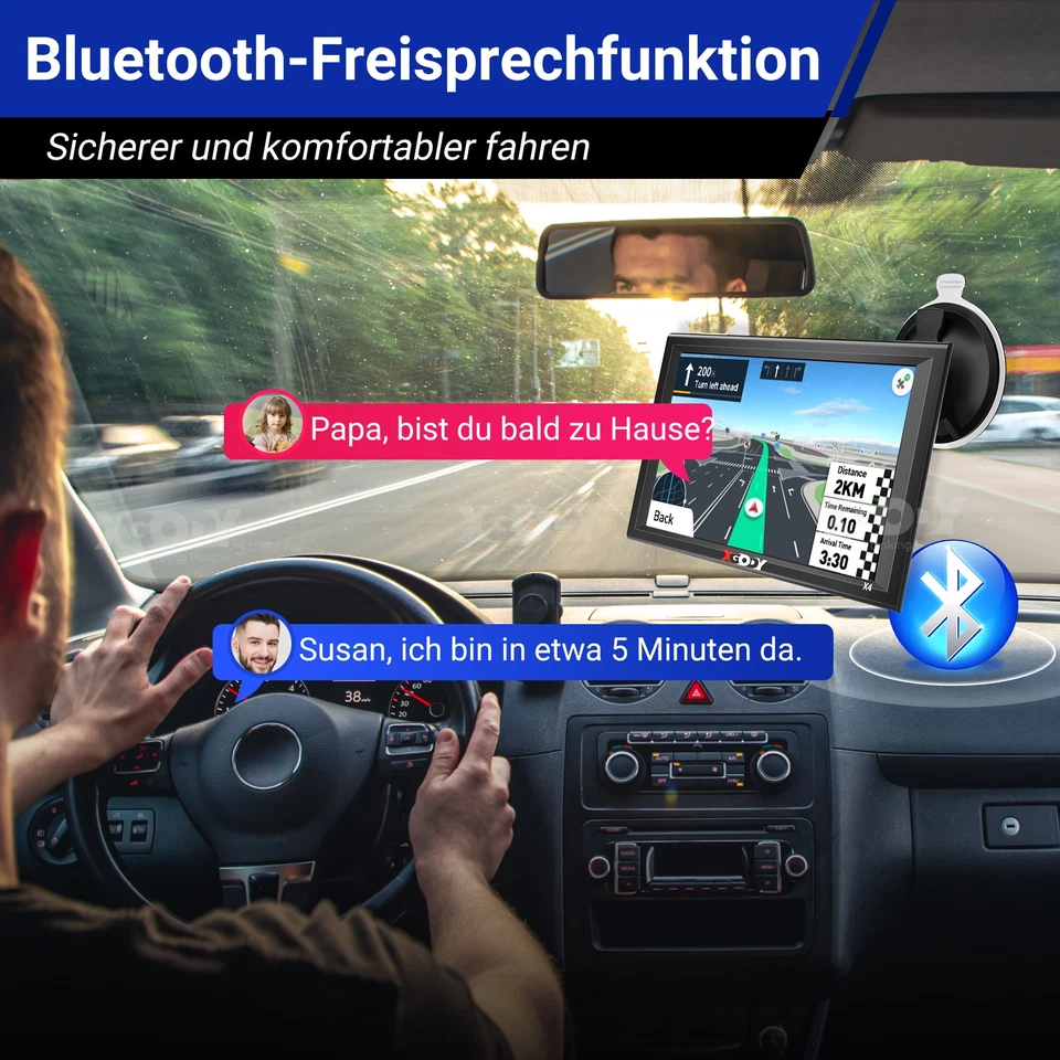 XGODY Navigationsgerät für Auto LKW 2025 9 Zoll PKW KFZ Navigation mit Bluetooth - Bild 3 von 4
