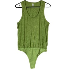 Free People Womens Bodysuit Olive Green Intimately Sydney Tank Thong Small