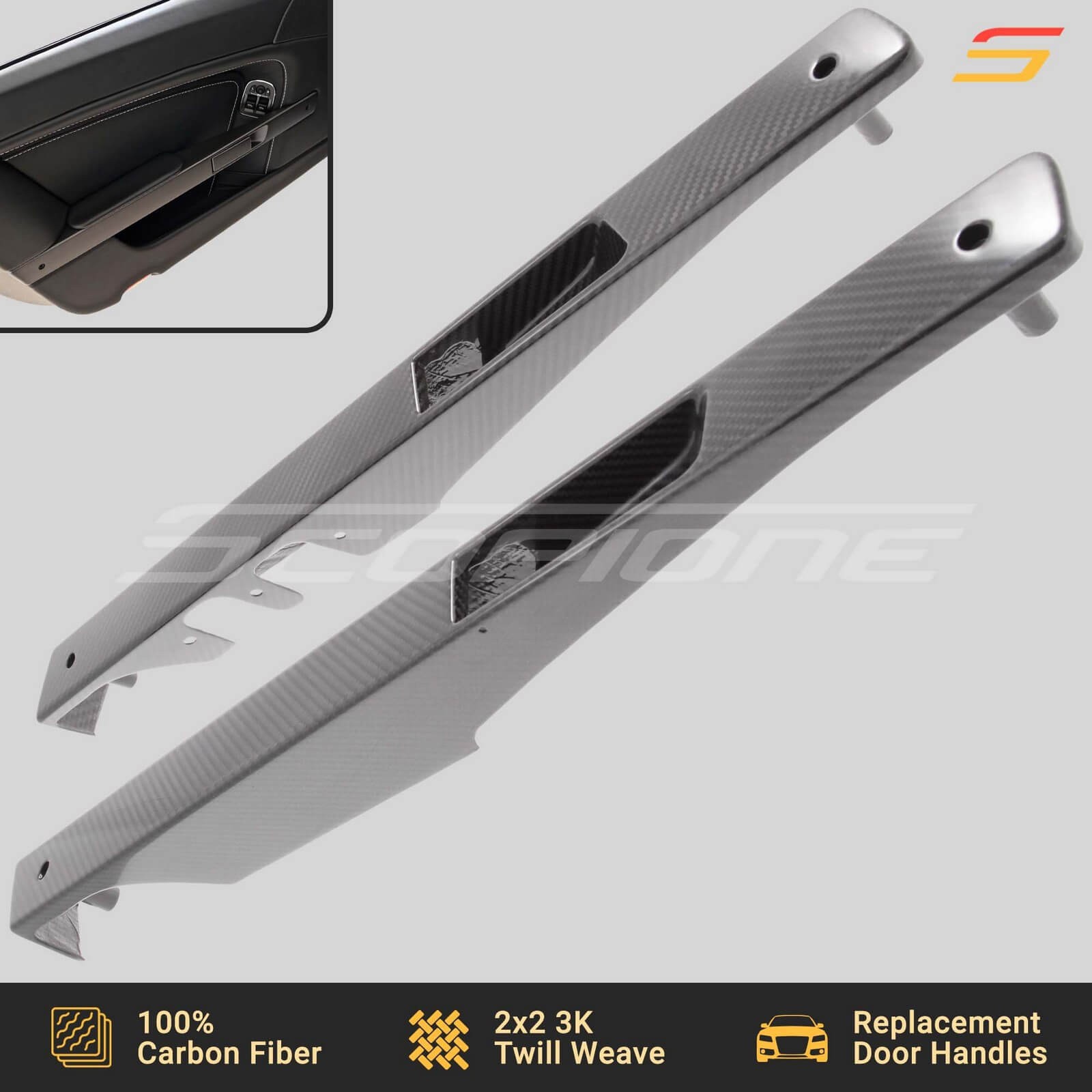 Scopione Carbon Fiber Door Handles for Aston Martin 05-17 Vantage DB9 Virage