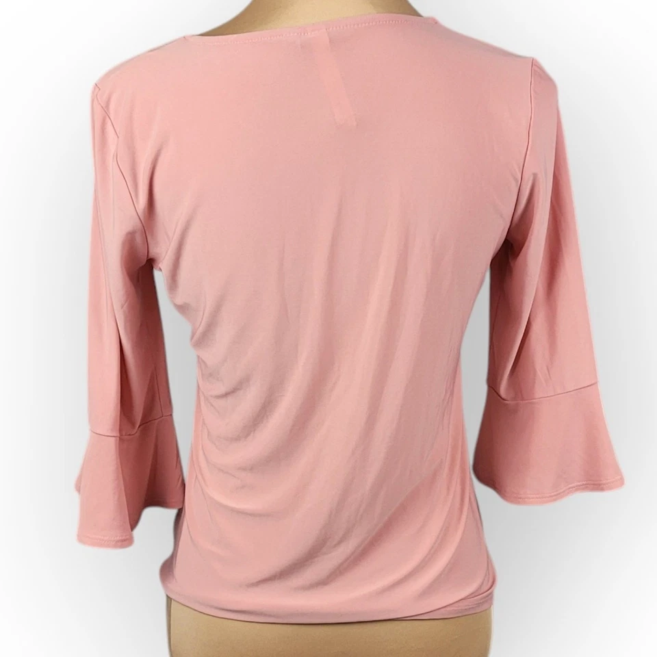 NY Collection Button Up Flare Sleeve XSP Balletcore Feminine Valentines Romantic - Image 2 of 4