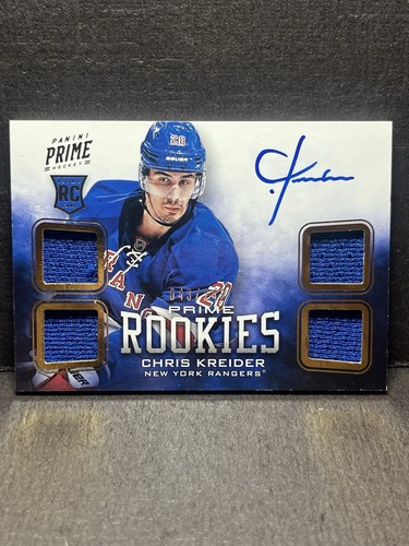 2012-13 Panini Prime Chris Kreider Auto Patch Rookie /249 Quad RPA Rangers RC