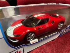 Ferrari 296 GTB Assetto Fiorano 1/18 Scale Red Model Car with White Stripe
