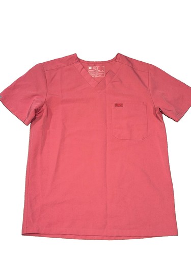 FIGS Technical Collection Catarina Women’s V-Neck Pink Scrub Top Size Small