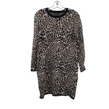 Banana Republic Animal Print Sweater Dress Long Sleeve Multicolor Size Small