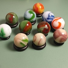 11 Alley Agate Swirl Marbles Group .55 To .63 Nm