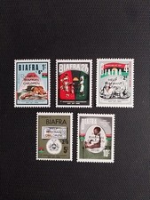 Biafra 5 Indépendance surchargé + Help Children 1970 Neuf MNH Rare