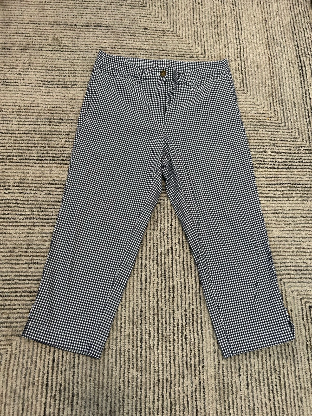 Talbots Pants Womens 6 Blue Perfect Skimmer Capri Gingham Preppy Coastal