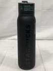 Starbucks 20oz Black Vacuum Insulated Water Bottle Twist-to-Sip Straw Lid