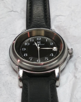 Jean Marcel 078 Black Automatic Dress Wrist Watch Sapphire 25 Jewels Swiss Made