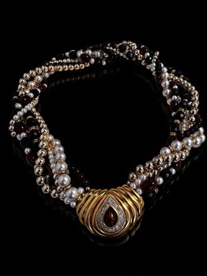 Rares  LANVIN Germany Statement Collier 80er   6-reihig, selten, Designerstück 