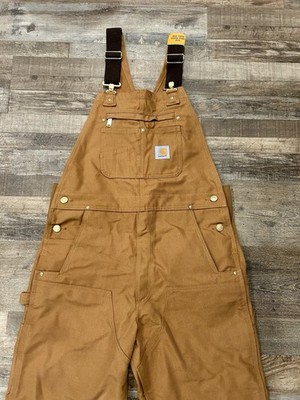 Carhartt Men's R01-M Duck Bib Overalls Carhartt Brown Sz 34 X 30