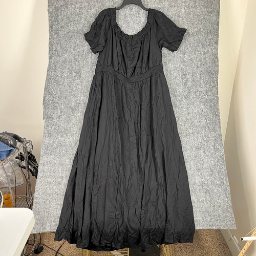 HOLIPICK Maxi Dress Size 22W Plus Off Shoulder Quiet Luxury Sustainable Babydoll - Picture 2 of 7