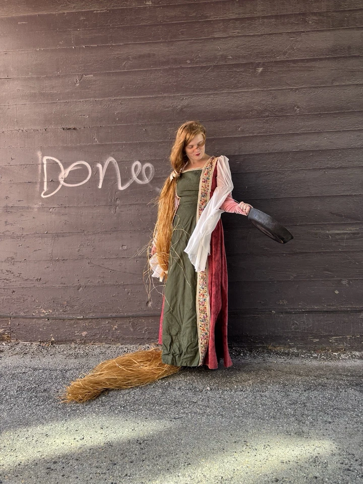 Handmade Theatrical Rapunzel dress-Fairytale-Cottage-Fairy-Gown-Princess-Large - Image 2 of 4