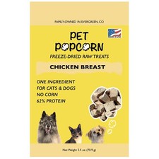 Pet Popcorn: Freeze-Dried Raw Treats - Chicken Breast - 1 Count Pack of 1 