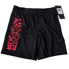 NEW Toddler Boys Under Armour Tech Logo Short 4T Black Red Size 4