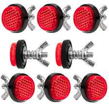 8pack Red Reflector Motorcycle License Plate Bolts And Nuts Round Head M5 Screw