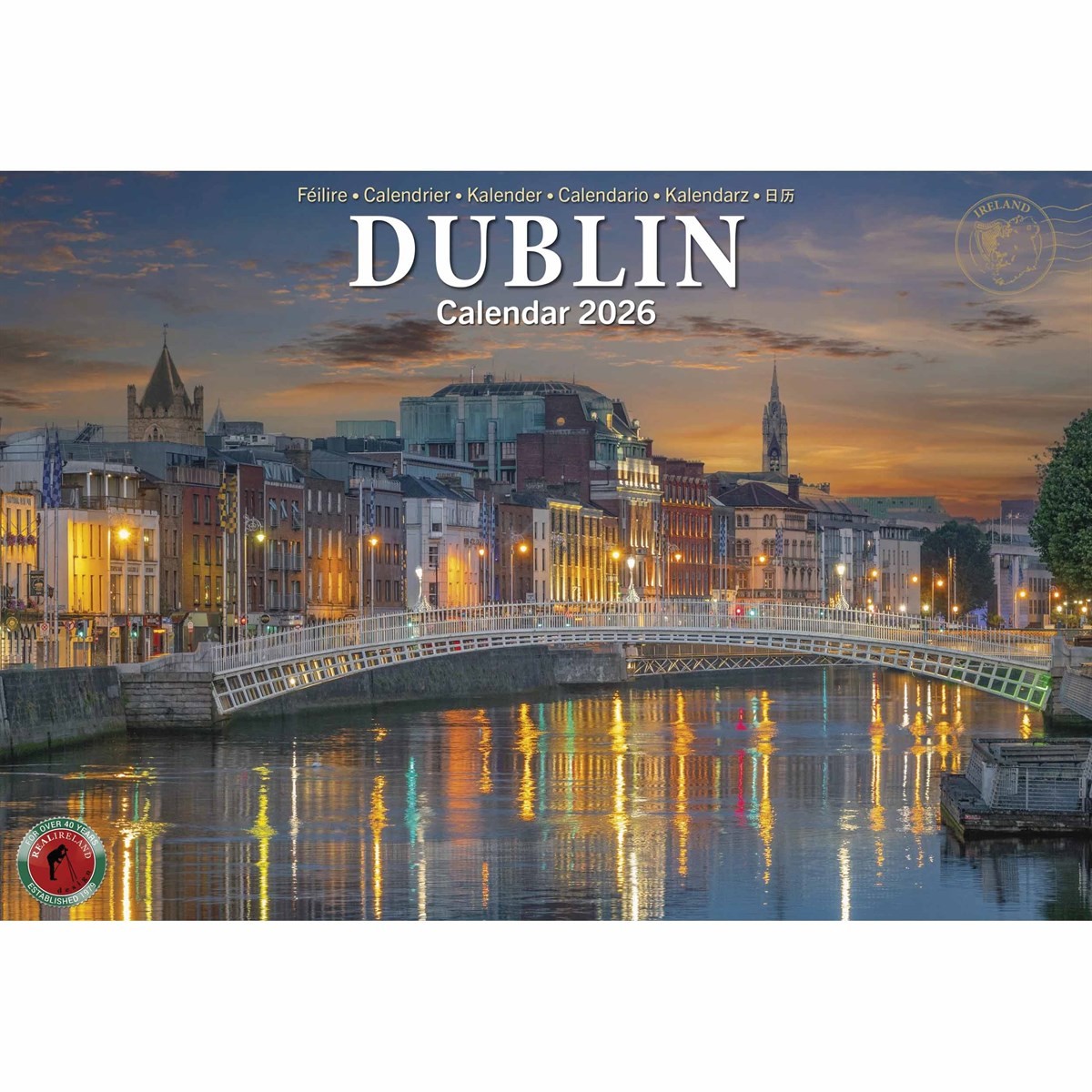 Dublin A4 Calendar 2026, Wall Calendars, Month To View, Travel, Gift