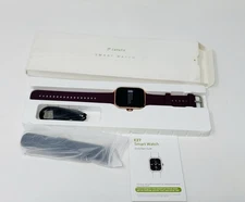 Letsfit E27 Smart Watch Gold Bezel, Purple Band With Second Band
