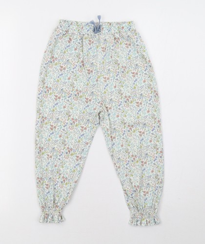 Sainsburys Girls White Floral Trousers 