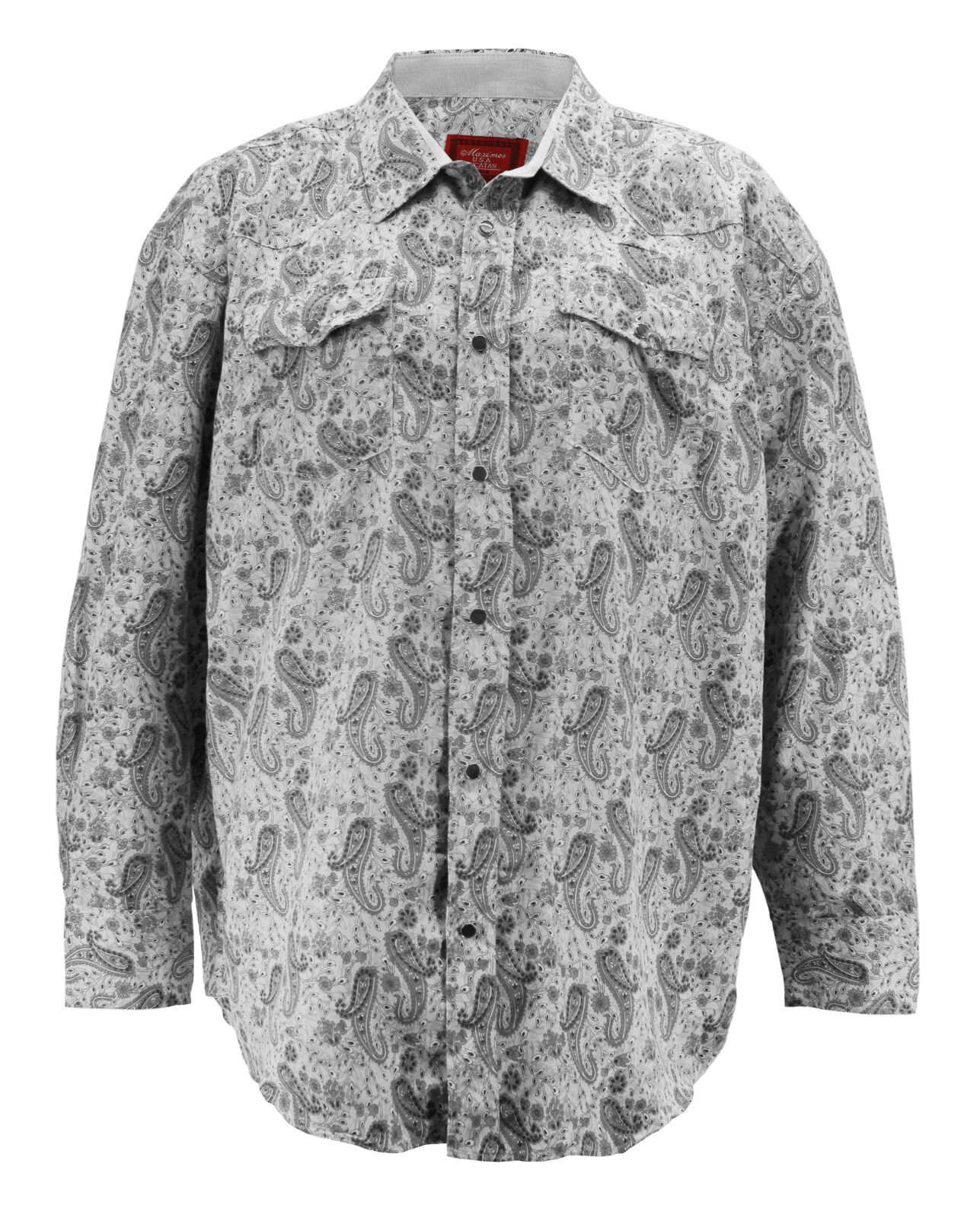 Mens Snap Button Up Cowboy Western Long Sleeve Paisley Rodeo Dress Shirt