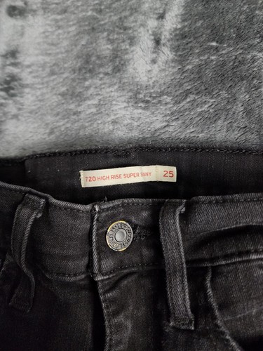 Signature Levi Strauss Damen Skinny Jeans Schwarz Denim Gr. 25 High Rise 720 - Bild 7 von 12