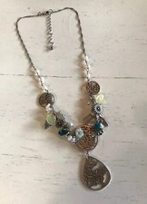 Image of JON RICHARD Silver Plated Floral Beaded Drop Necklace (A587)