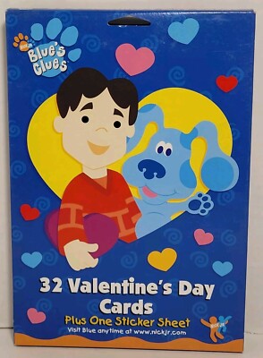 Vintage Blues Clues Valentines Day Cards 32 Count Plus Stickers Classroom