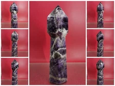 Natural Dream Amethyst Crystal Wand Tower Point Obelisk Point Reiki Healing 2+LB